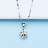 D Color VVS1 Moissanite Necklace 2 Ct Round Brilliant Diamonds Solitaire Pendant