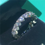 Sterling silver Cushion cut 8mm AAAAA Cz Stone Wedding Band