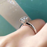 2.0-3.0-5.0ct Moissanite Engagement Ring 14K White Gold Plated Lab Diamond