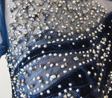 Sexy V Neck Long sleeve Dress- Heavily Beaded