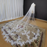 New Arrival Cathedral Lace Appliques 2 Layers Wedding Veil