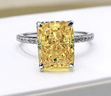 8*10mm Yellow/Pink/Aquamarine High Carbon Radiant Cut Rings Fine Jewelry