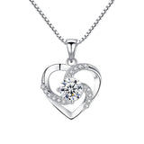 0.8CT Moissanite Heart Pendant Necklace Sterling Silver Mother's Day Anniversary Gift