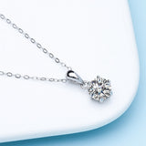 D Color VVS1 Moissanite Necklace 2 Ct Round Brilliant Diamonds Solitaire Pendant