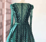 Sexy V Neck Long sleeve Dress- Heavily Beaded