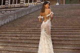 SOLD OUT -Elegant Mermaid Off the Shoulder Sweetheart Full Lace Wedding Dress