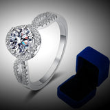 Brilliant Cut 100% Moissanite Diamond Wedding or Engagement Ring with Halo