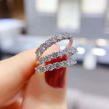 Moissanite Eternity Ring 0.7 ct D Color VVS1 Clarity Platinum Plated Sterling Silver Wedding Band