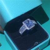 Sterling silver Cushion cut 8mm AAAAA Cz Stone Wedding Band