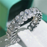 Sterling silver Cushion cut 8mm AAAAA Cz Stone Wedding Band