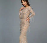Luxury Tassel Beading Long Dress / Plus Size available