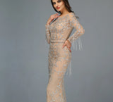 Luxury Tassel Beading Long Dress / Plus Size available
