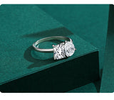 Sterling Silver Square And Drop Shape Ring For Luxury Wedding