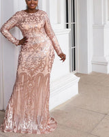 Plus Size Women Sexy Mermaid Curvy Dress Sequins