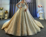 2021 New luxury full beading bridal dress