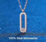 Elegant & Contemporary Moissanite Pendant Necklace in 18K Rose Gold Plating