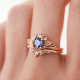 Luxury Rings Set Crown Rose Gold 2pcs