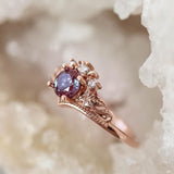 Luxury Rings Set Crown Rose Gold 2pcs