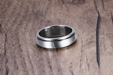 Men's Personalized Spinner Ring 6mm Stainless Steel Rotatable Wedding Band Custom Name/Date/Initial