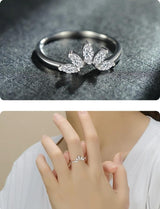 Sterling Silver AAA Clear CZ Crown Ring - Fine Wedding Jewelry