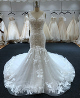 Sexy Deep Vneck Wedding Dress with long train (Limited Time Only)