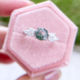 Natural Moss Agate Gemstones Ring-Solid 925 Sterling Silver