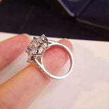 Real Moissanite Luxury Sun Flower Ring 2 Carat Diamond