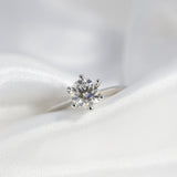 1 Carat D Color Moissanite Wedding Ring Top Quality 18K White Gold
