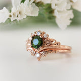 Luxury Rings Set Crown Rose Gold 2pcs