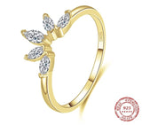 Sterling Silver AAA Clear CZ Crown Ring - Fine Wedding Jewelry