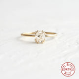 Sterling Silver Mini Zircon Engagement Ring