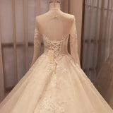 New Royal Train with Long Sleeve Gown