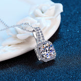 0.5-2CT Moissanite Pendant Necklace D Color Ideal Cut Diamond Necklace