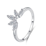 Sterling Silver AAA Clear CZ Crown Ring - Fine Wedding Jewelry