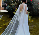 Veil/Cape with Pearls/Glitter Cape for Bridal /Shawl with Pearls Evening Cape