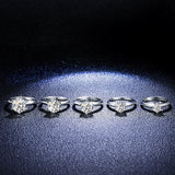 Sterling Silver Wedding Ring 6 Prong 0.5CT 1CT 2CT Moissanite Diamond Engagement Ring