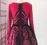 Sexy V Neck Long sleeve Dress- Heavily Beaded