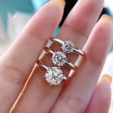 2.0-3.0-5.0ct Moissanite Engagement Ring 14K White Gold Plated Lab Diamond