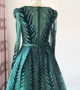 Sexy V Neck Long sleeve Dress- Heavily Beaded