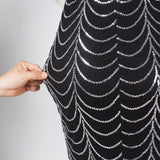 Bridesmaid Long Sleeve Stretch Sequin Maxi Dress