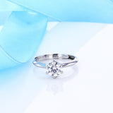 D Color Moissanite Adjustable Engagement Rings- 18K White Gold Plated Fine Jewelry