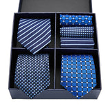 Men's Gift Box Tie 100% Silk Classic Jacquard Woven Tie and Hanky Set