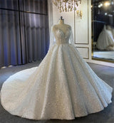 2021 New luxury full beading bridal dress