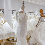 Sweetheart Mermaid Wedding Dress Ivory Lace Vintage style