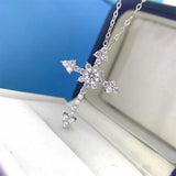 GRA Certified 1CT VVS Lab Moissanite Diamond Cross Necklace