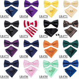 100% Silk Butterfly Pre-Tied Bow Tie Pocket Square Cufflinks Suit Set