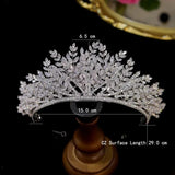 Luxury Handmade Multi Layer Leaf Design Crystal Wedding Crown