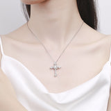 GRA Certified 1CT VVS Lab Moissanite Diamond Cross Necklace
