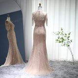 Champagne Tassel Luxury Mermaid Evening Long Dress