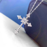 GRA Certified 1CT VVS Lab Moissanite Diamond Cross Necklace